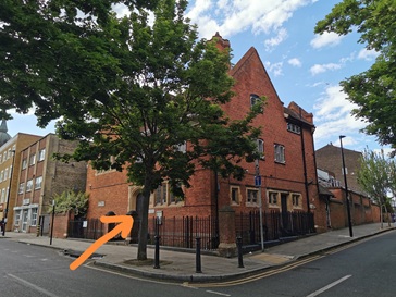 An image from Poplar's Coroner's Court approached from the East